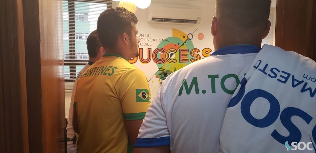 visita dos atletas da seleção brasileira de tamburello tambor