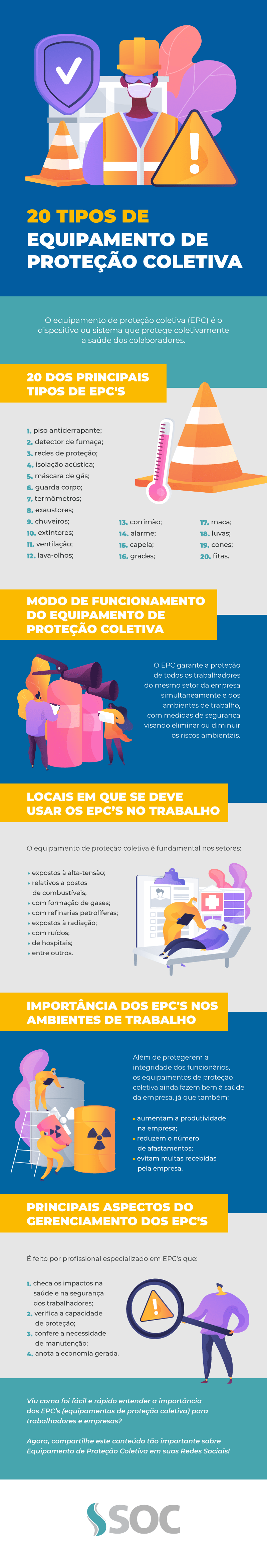 20 tipos de Equipamento de Proteção Coletiva